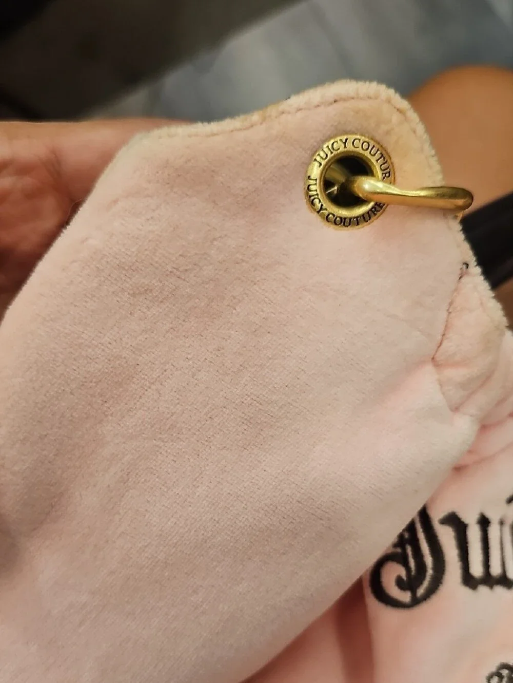 Juicy Couture Pink Velvet Chain-Handle Shoulder Bag with Gold Hardware, Vintage.